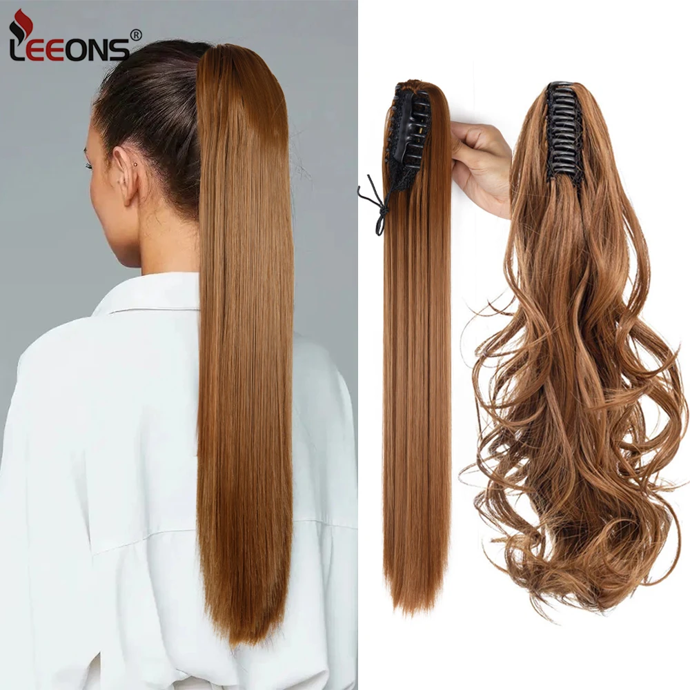 

Ponytail Extension Claw Clip Ponytail Extension 22 Inch Long Wavy Ponytail Extensions Synthetic Ponytail Hairpiece for Women