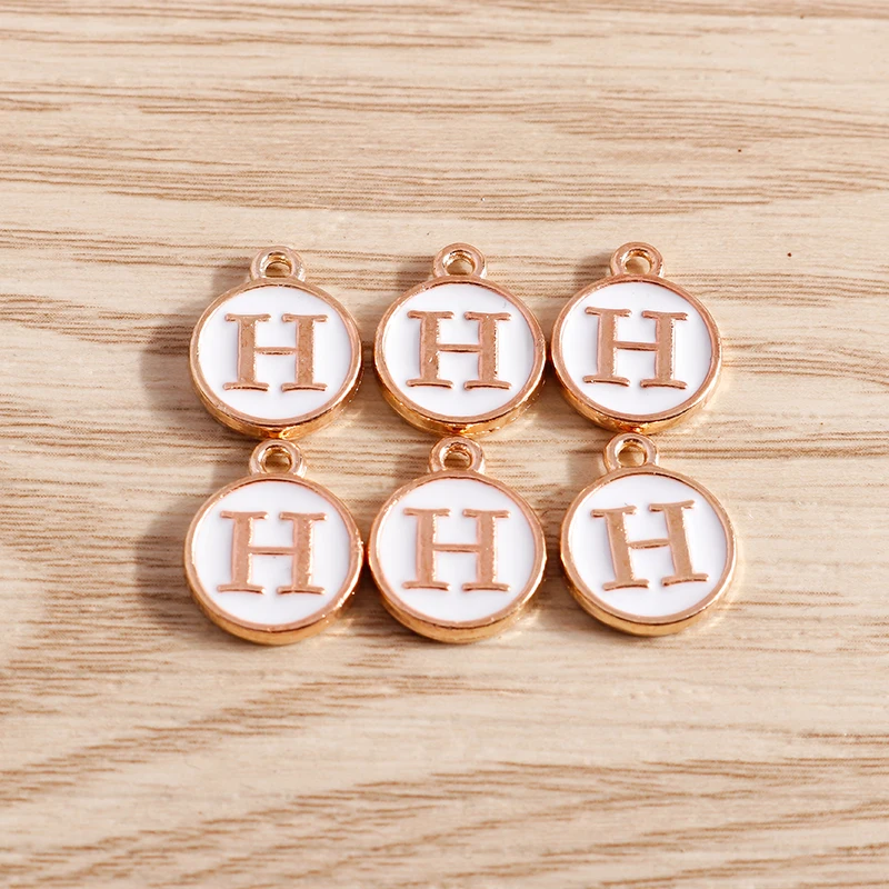 10 teile/los 12*15mm A-Z Brief Emaille Charms für Schmuck Machen Anhänger Halsketten Ohrringe DIY Handgemachte Armbänder handwerk Liefert – Detail 10