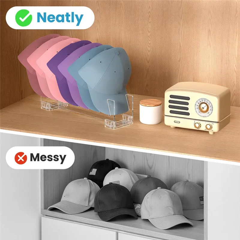 

A88E-Порганайзер-подставка для шляп, 2 комплекта до 14 бейсболок, стеллаж для хранения шляп Gorras для спальни, шкафа, комода и офиса