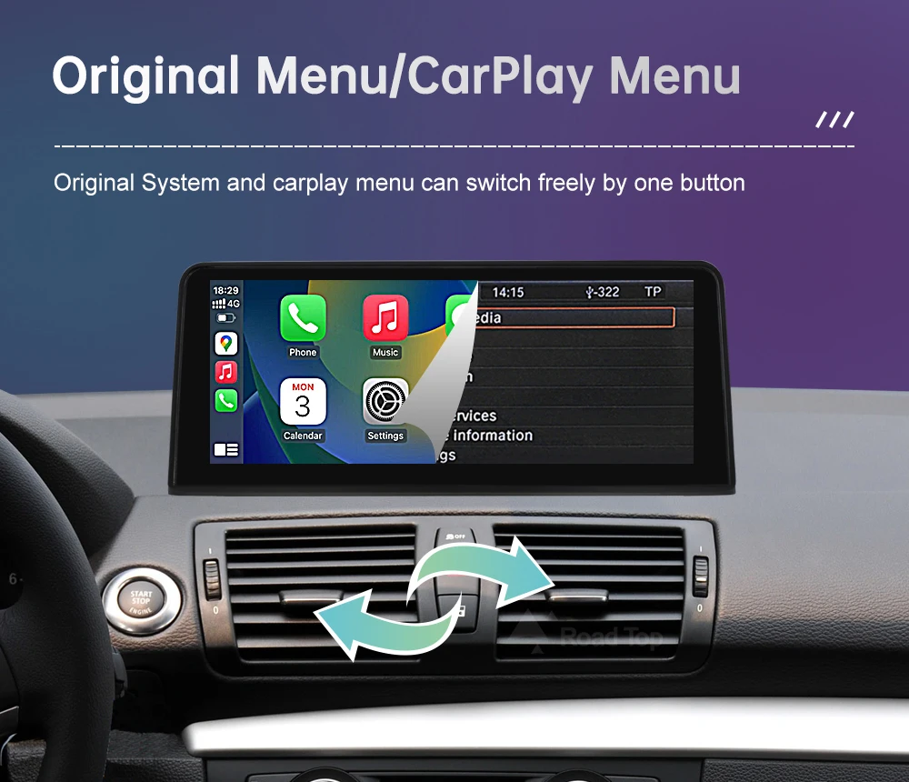 Drahtlose CarPlay Android Auto Auto Multimedia Bildschirm Für BMW 1er E81 E82 E87 E88 CCC CIC System Touch Display Auto Radio – Detail 9