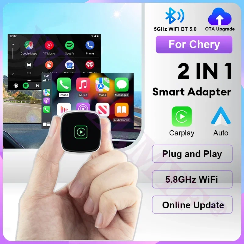 

2025 New Carplay Box 2-in-1Wireless Carplay&Android Auto Mini Adapter Bluetooth For Car with OEM Upgrade for Mazda Kia