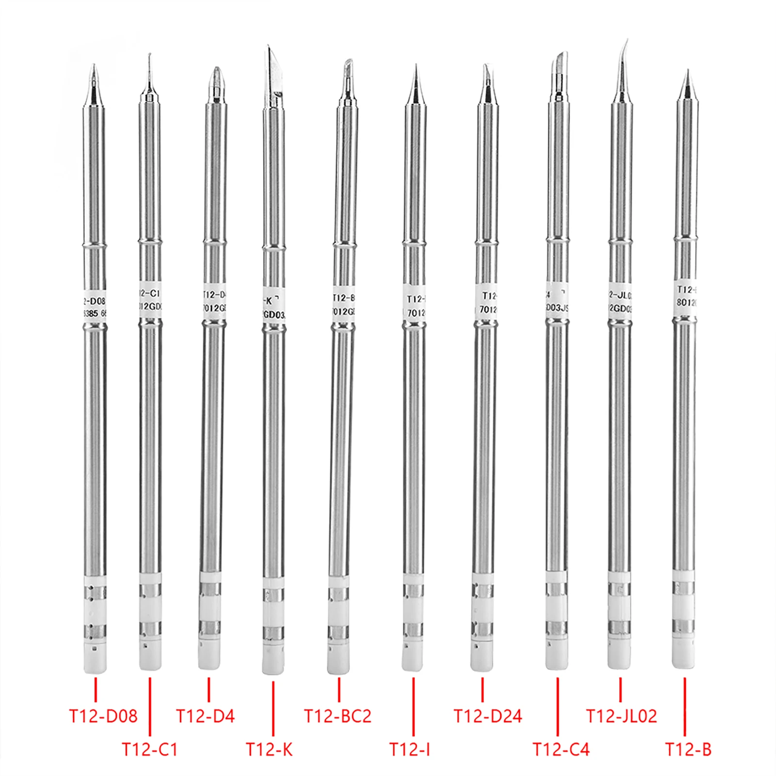 Soldeerboutpunten T12-serie voor FX-951 Rework Station T12 (BC2 D4 JL02 I D08 C1 B C4 D24 K) Soldeerstation Tip Lasgereedschap