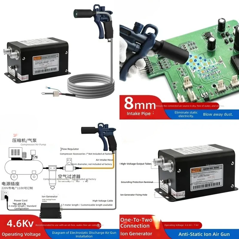 Ion Air OLT 1501 for Static Elimination Handheld High-Pressure Ionized Air Blower for Electrostatic Discharge