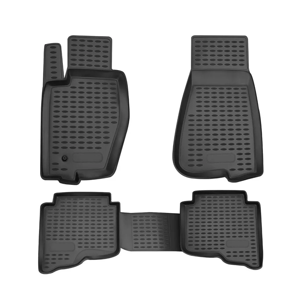 Doublure de tapis de sol en TPE noir pour Jeep Commander, tous temps, 2005-2010, 4 pièces