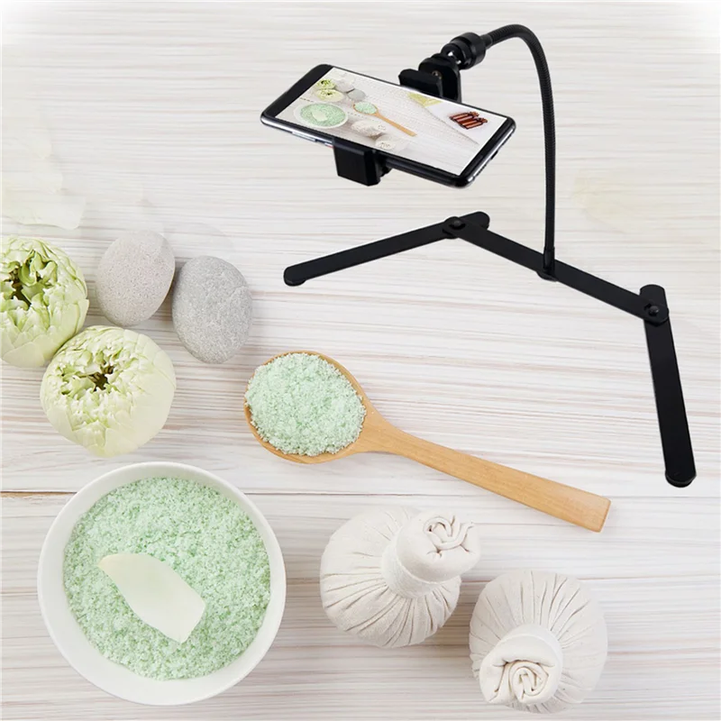 

【NEW】3X Adjustable Tripod With Cellphone Holder, Overhead Phone Mount, Table Top Teaching Online Stand For Live Streaming