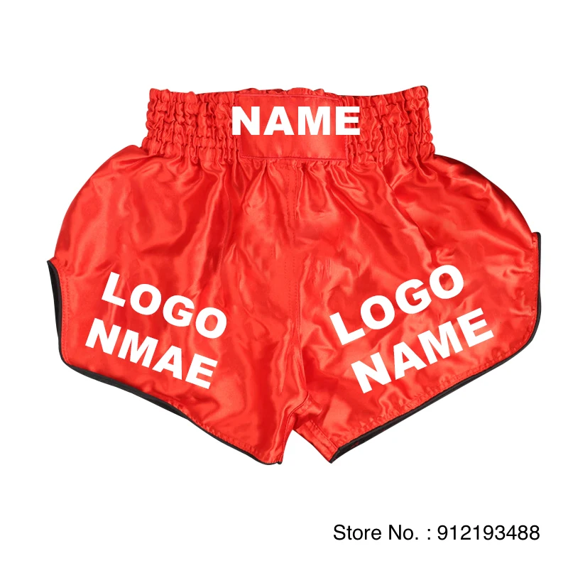 Muay Thai Shorts Custom Logo Boxing Shorts Men Women Kids Boy Girl Personalized Fight Kickboxing Pants Gym Martial Arts Clothing