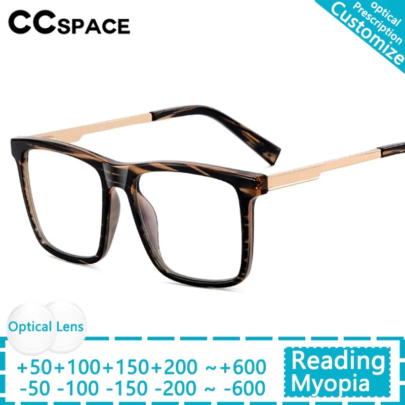 

Стильные простые квадратные очки для близорукости для женщин и мужчин, очки для чтения с защитой от синего света, металлические TR90, оптические очки по индивидуальному заказу