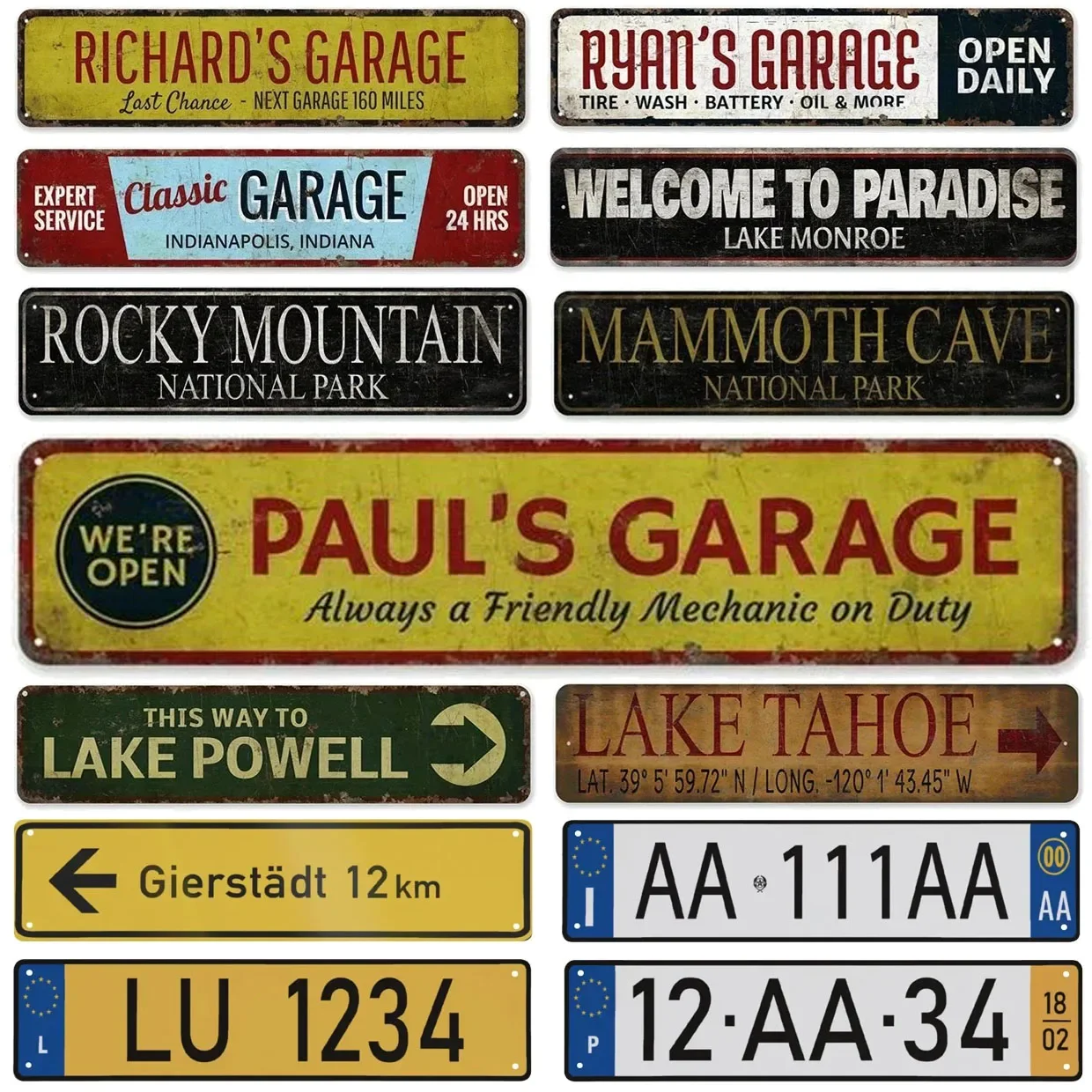 Decor Classic Garage Service Vintage Tin Sign Funny Street Metal Signs Country Road Sign for Home Wall Cafe Bar Man Cave Outdoor