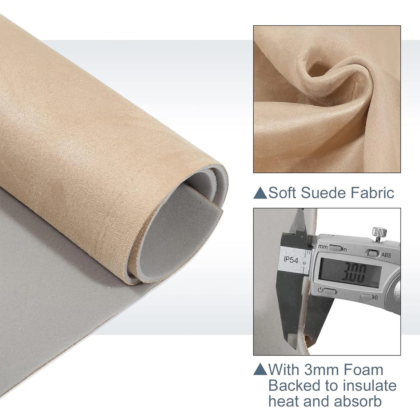 1 Pcs Car Headliner Fabric. For Automotive Interior Repair. Headliner Lining Length: 61cm, Width: 145cm, 24 * 57 Inches. Suede Material with 3M Sponge. Brown