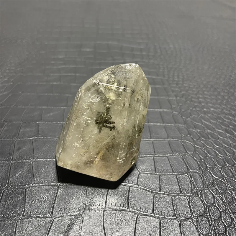 235g Clear Lemurian Seed Quartz Green Ghost Quartz Natural Point Cluster Crystal Rough Healing