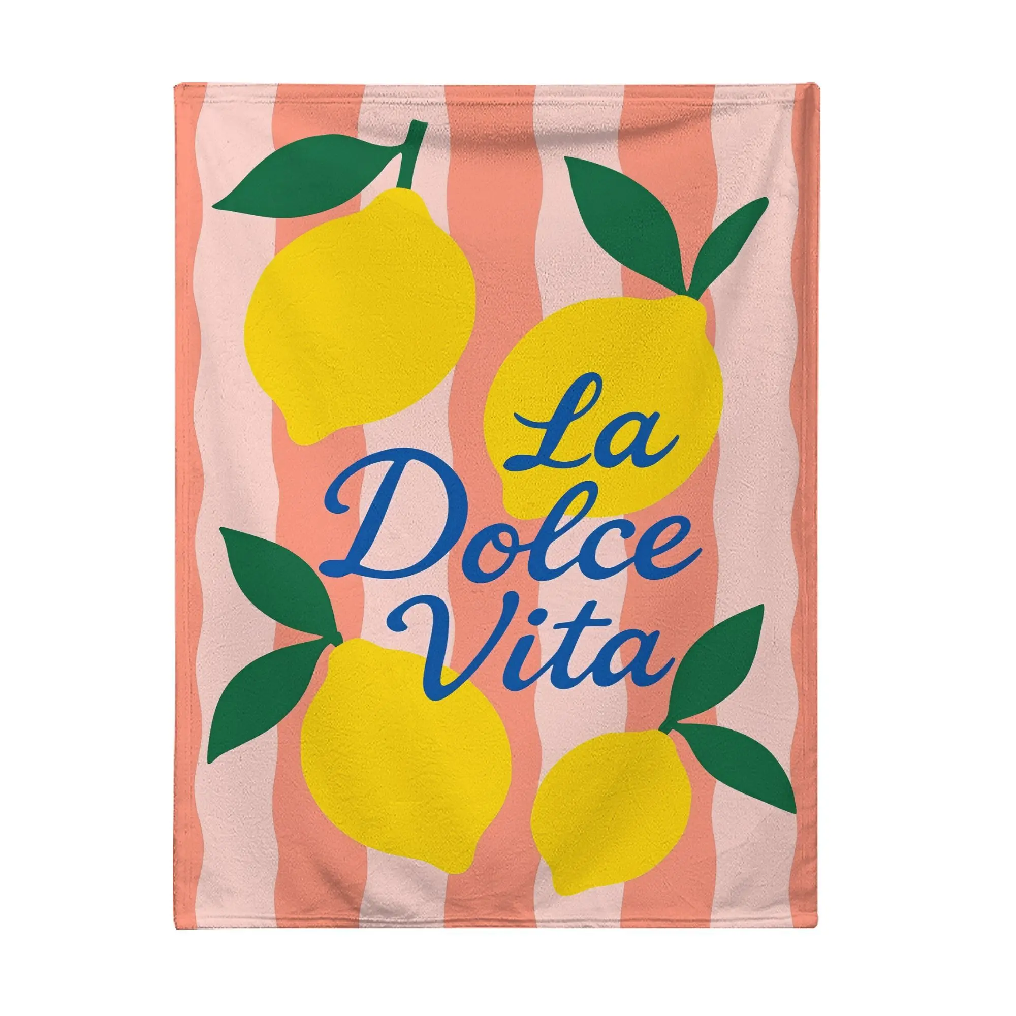 Decorative Lemon Print Throw Blanket for Couch Sofa Living Room La Dolce Vita Citrus Pattern Cozy Polyester Polyester Gift