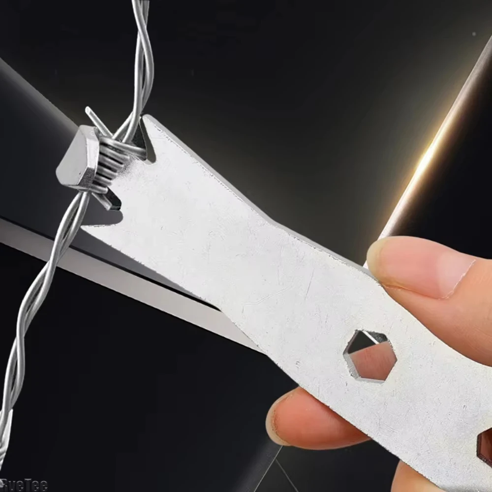 Fence Wire Wrench Stainless Steel Heavy Duty Tensioning Tool for Garden Time Saver Barb Binding Wire Fence Twisting Fastener