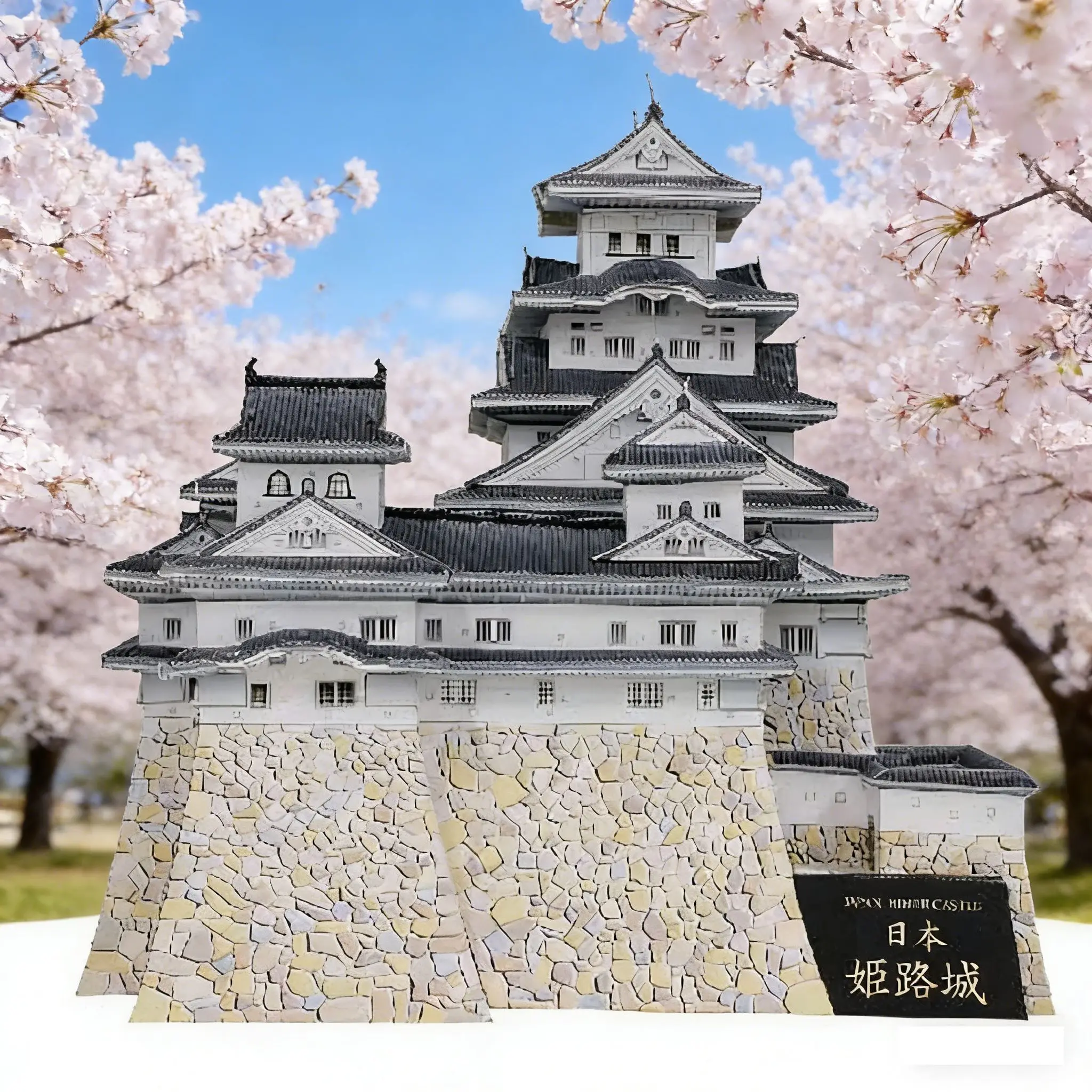 DIY Paper Model of Himeji Castle - Famous Japanese Castle Architectural Miniature, Handmade Craft Kit for Home Decor
