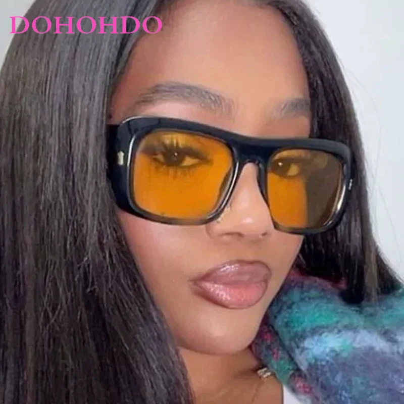 

2025 Oversized Sunglasses Women Men Trendy Vintage Brand Designer Hip Hop Square Street Photography Glasses Female Eyewear UV400