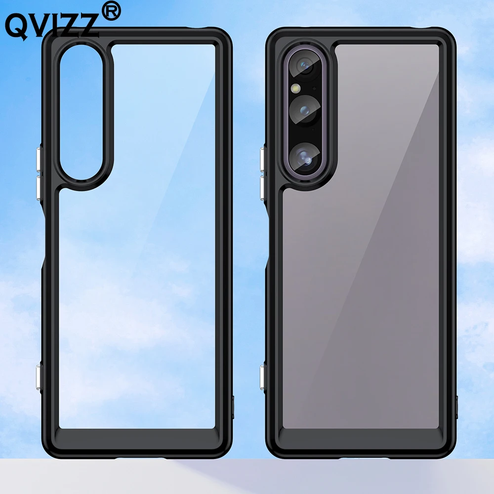 Clear Case for Sony Xperia 1 V XQDQ62/B XQ-DQ72 Luxury Ultra-thin Armor Shockproof Soft Edges Hard Phone Cover for SonyXperia1V