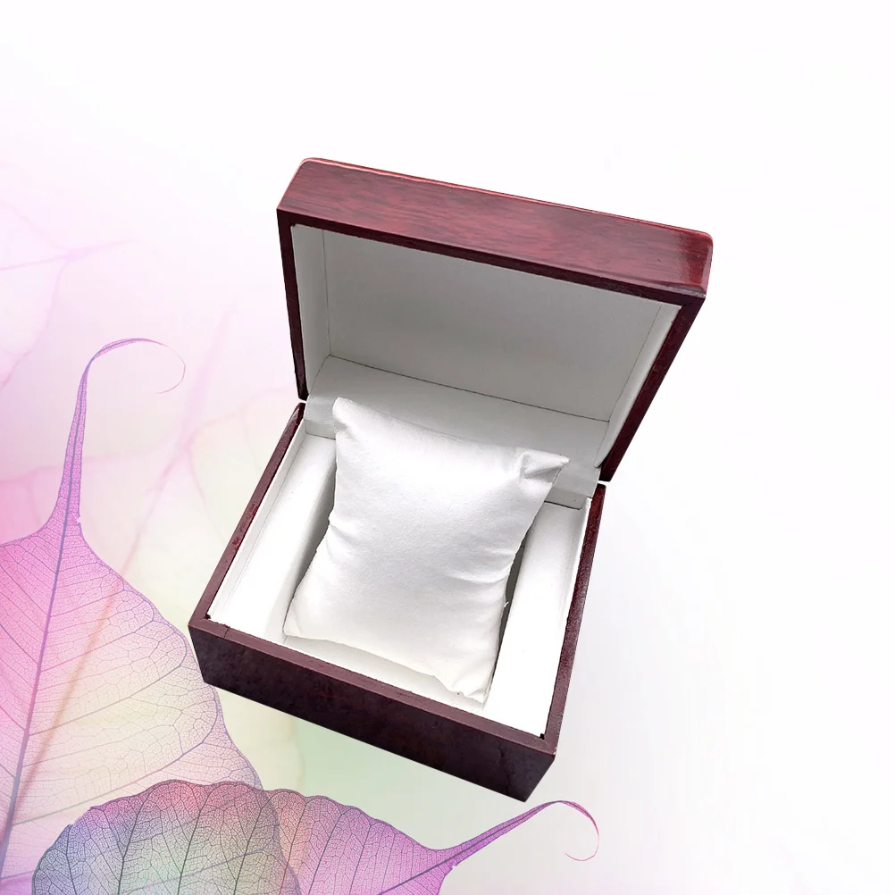 2Pcs Painted Wooden Watch Box Luxury Storage Case for Watches Jewelry Removable Pillow Red Spray Paint Painted Jewelry Box