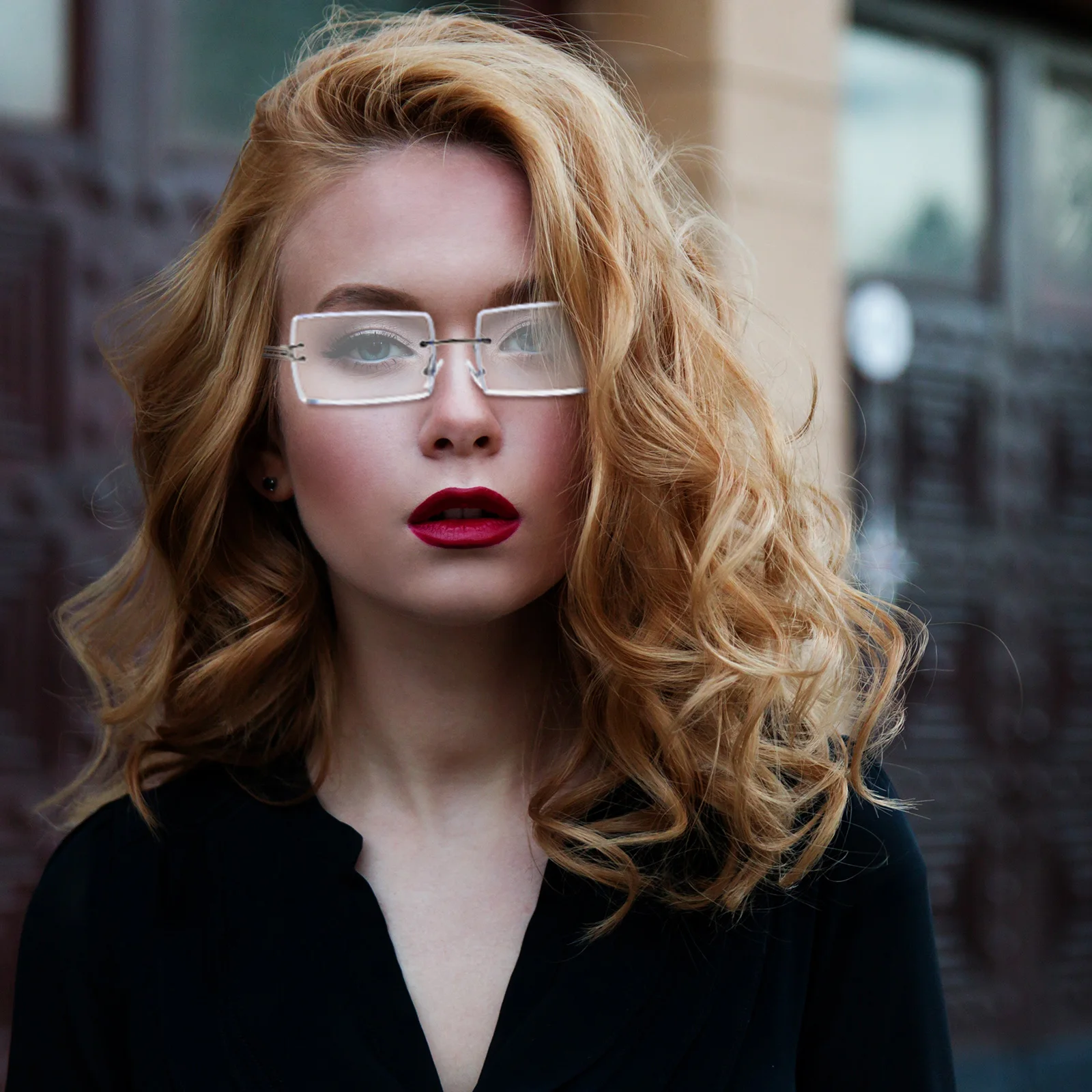 

Square Beach Eyewear Practical Transparent Vacation Outdoor Woman Rimless Sunglasses Fashion Spectacles Party Glasses UV