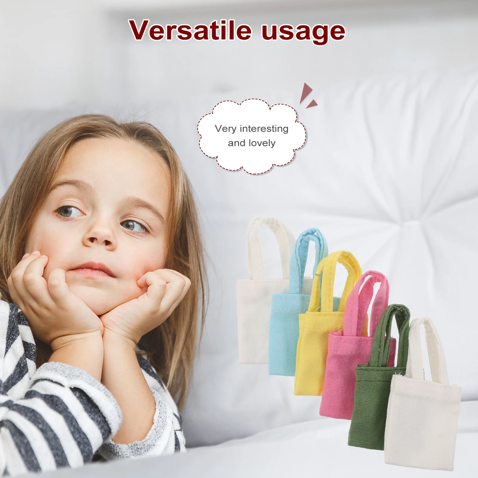 6 قطعة حقائب قماش مصغرة واقعية صغيرة حمل حقائب كتف ل 1:6 مقياس ديكور منزل صغير التصوير المشهد التبعي