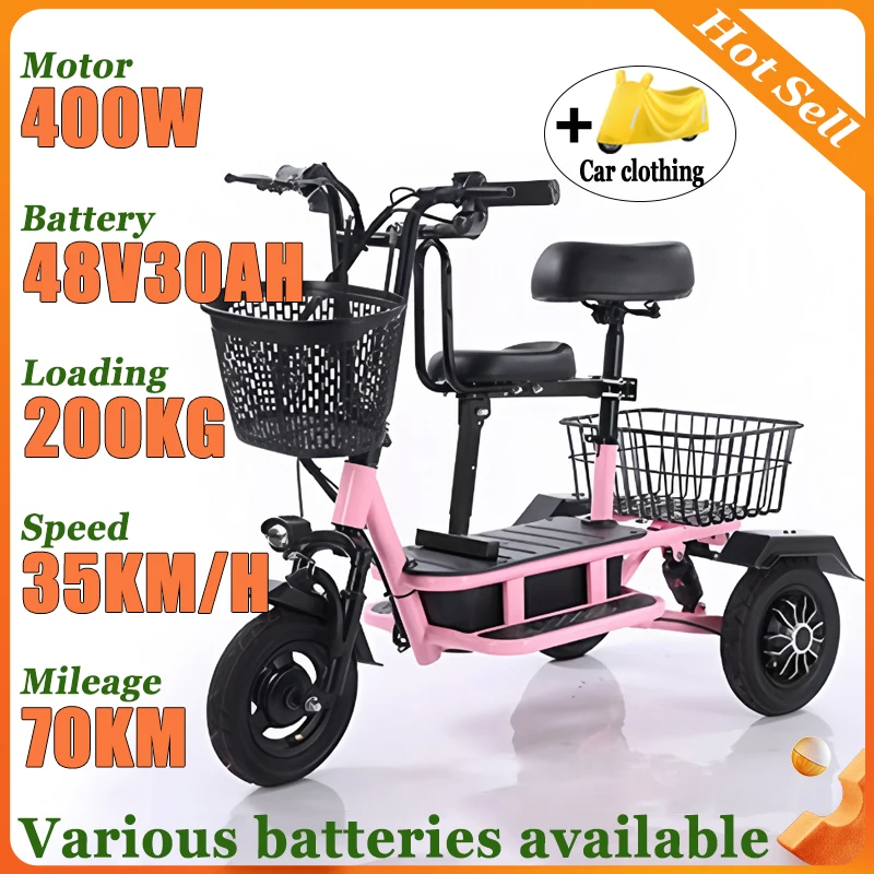 

Multiple Colors Disabled Leisure Electric Scooter Folding Long Life Big Basket Elderly Commuting Electric Tricycle Adult Scooter