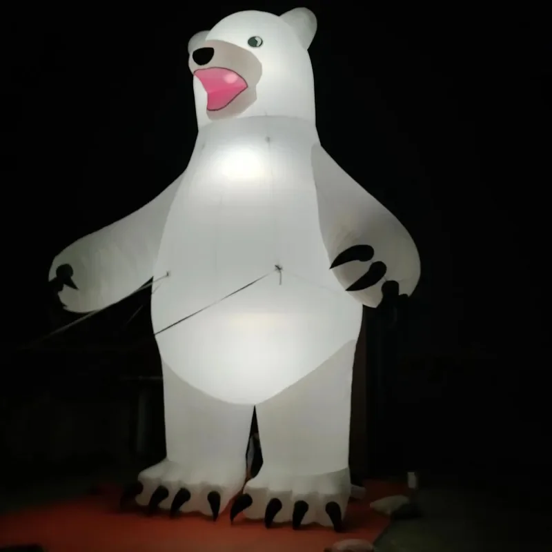 Giant Christmas Inflatable Polar Bear Led Lighting Outdoor 30ft High Inflatable Toy Decoration For Sale