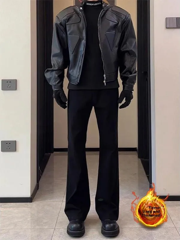 

Мужские зимние брюки Bla Slim Fit Micro Flared с флисовой подкладкой, Cleanfit, с высокой талией, с декоративной отделкой по низу штанин