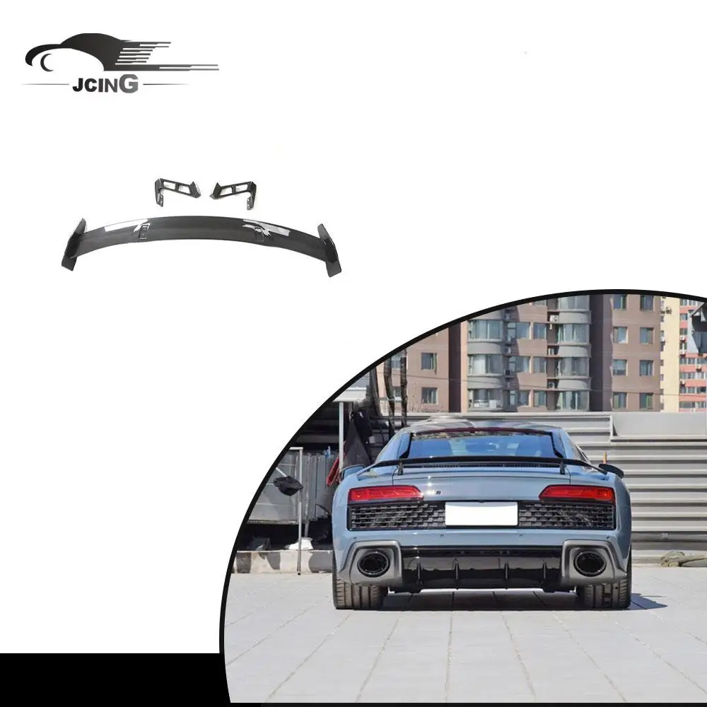 

For Audi R8 V10 2016-2023 Sport Style Rear Trunk Wing Lip Spoiler Dry Carbon Fiber