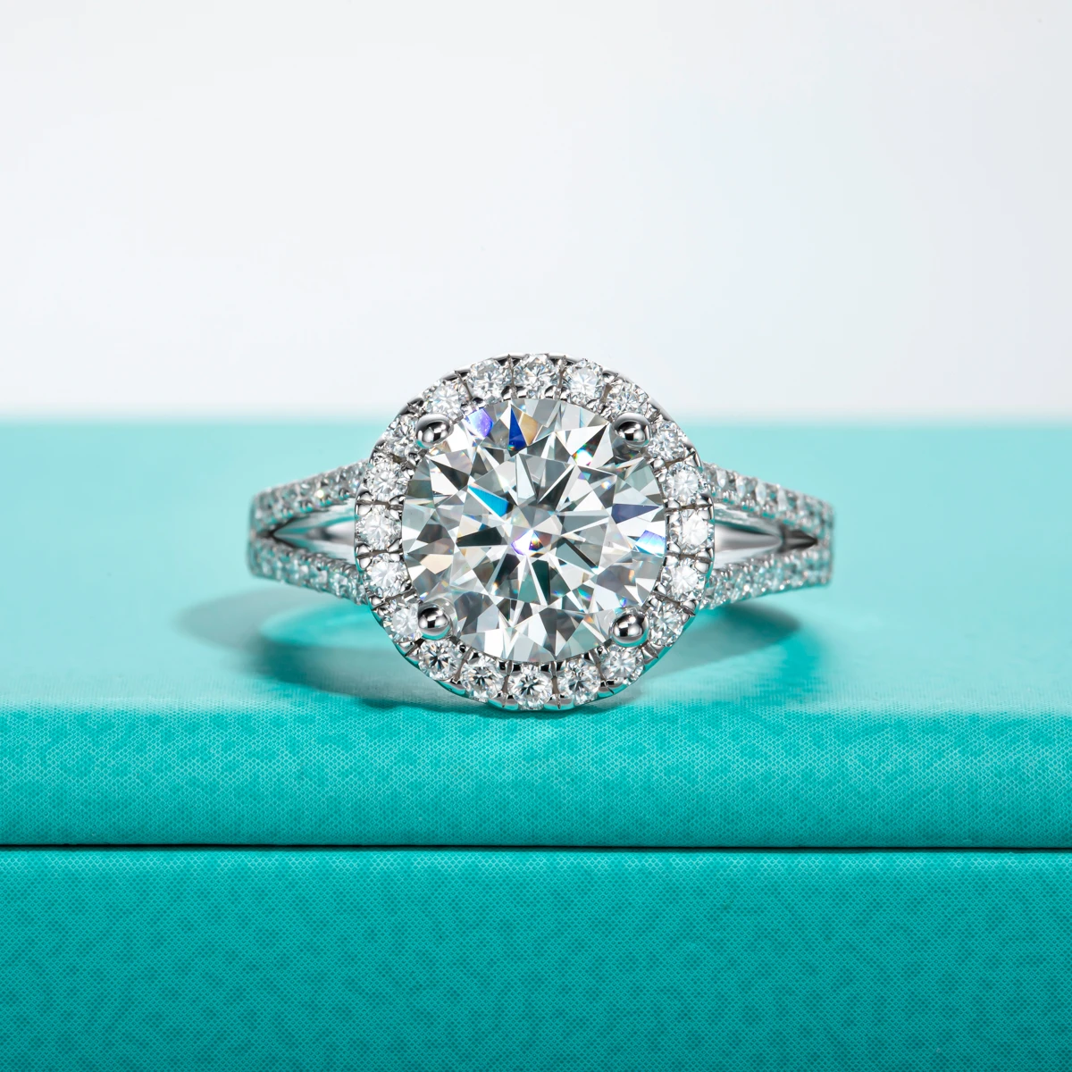 Anu jewel 3ct Runds chnitt d Farbe Moissan ite Halo Verlobung sring 18 Karat vergoldet Luxus Ehering Ringe Schmuck Frauen Großhandel