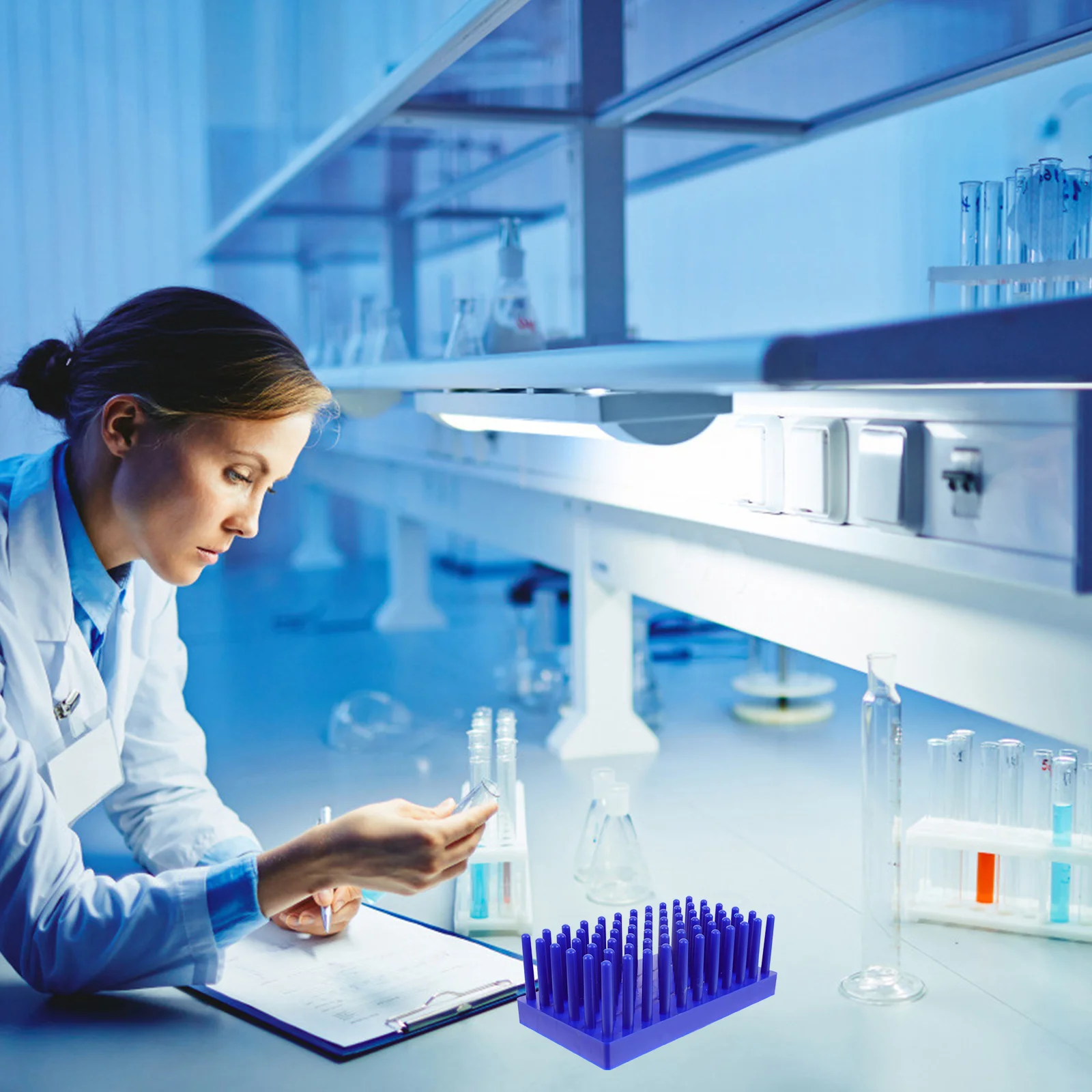 66 Place Pillar Plastic Test Tube Rack Scientific Test Tube Rack Labs Experimental Tool Laboratory Tube Holder