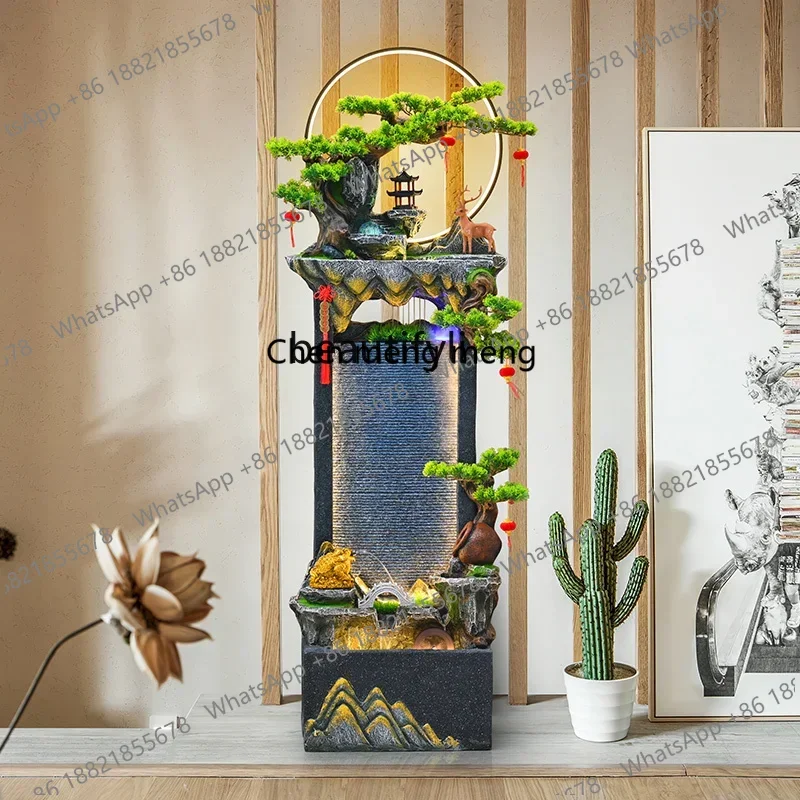 zS173High mountains and flowing water curtain wall floor-to-ceiling ornaments,  decoration, office circulating , landscaping wat