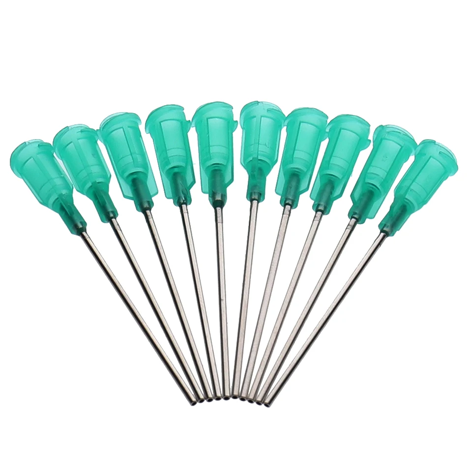 100pcs/lot 14G 55mm Precision passivated S.S. Dispense Tip with PP Safetylok hub, glue dispenser needles