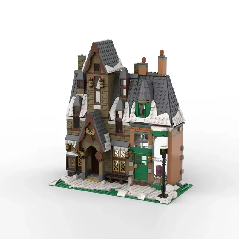 

877-piece MOC Christmas Building Series Winter Village Snow House Model DIY Assembly Building Block Toy Children's Gift