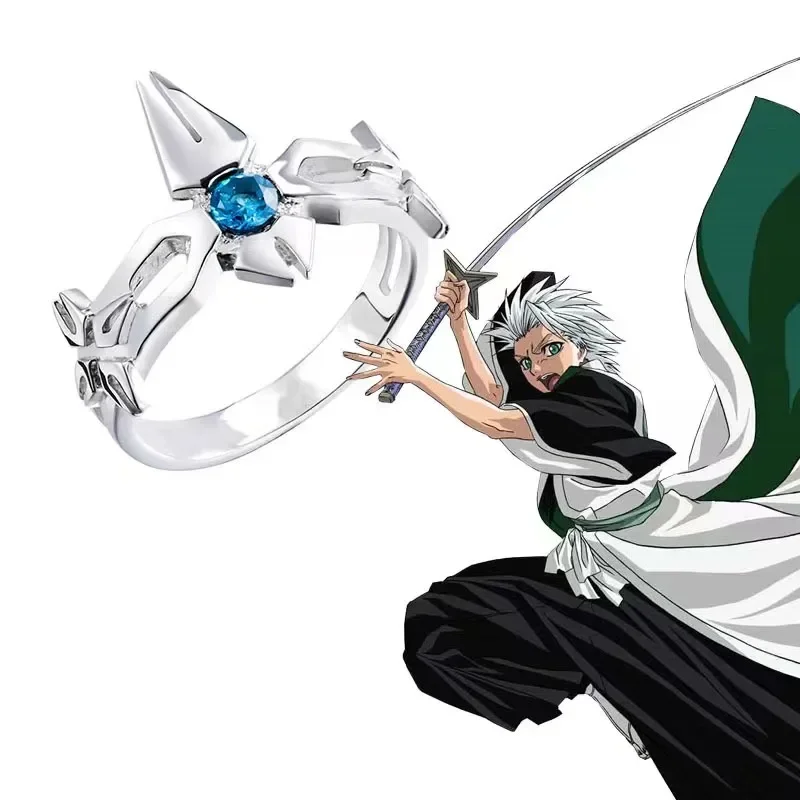 Anime Bleach Cosplay Rings Hitsugaya Toushirou Ulquiorra Cifer Grimmjow Metal Adjustable Unisex Rings Fans Props Jewelry Gift