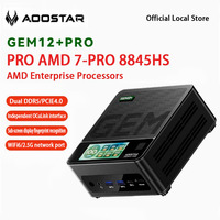 AOOSTAR GEM12+Pro Mini PC AMD Ryzen 7 PRO8845HS 5.1GHz 32GB DDR5 1TB SSD Radeon 780M WiFi6 BT5.2 USB4 HDMI2.1 Fingerprint Unlock