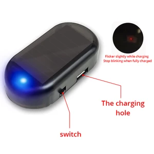 Carro Solar Powered Segurança Strobe Light, Alarme manequim, Aviso sem fio, Anti-Theft Cuidado Lâmpadas, LED piscando imitação, lâmpadas decorativas 8 principais vendas reflector led para carro - №6