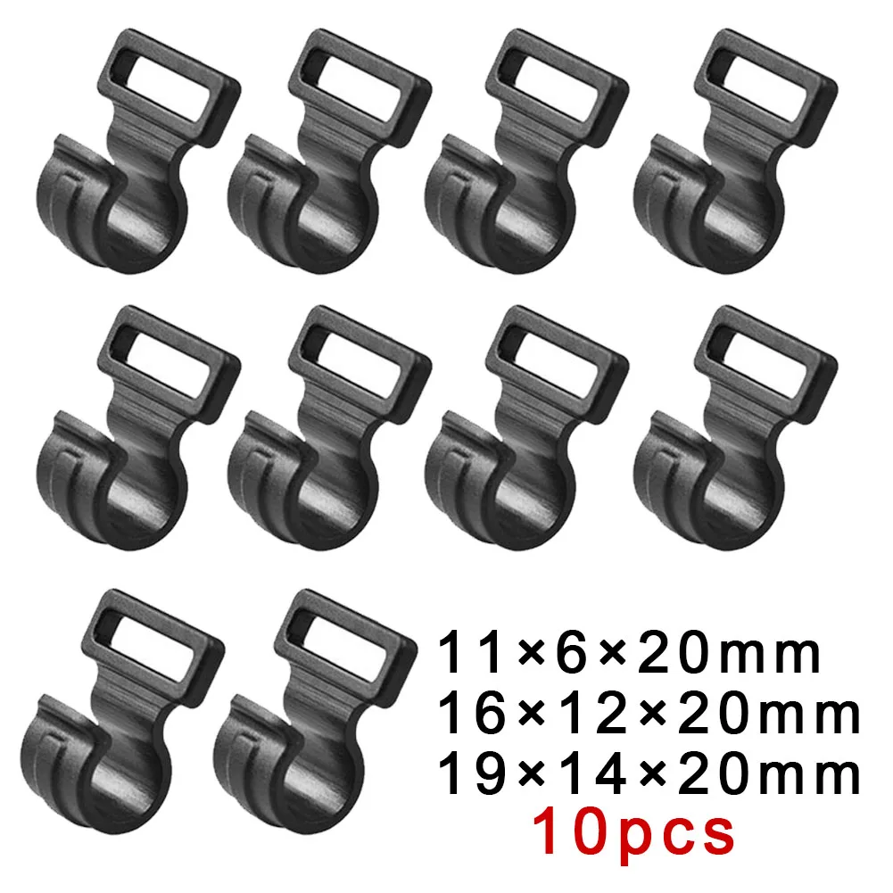 10pcs 20mm Tent Hooks Camping Caravan Awning Tent Pole Plastic Inner C Clips S/M/L Portable Tent Pole Attach Hook