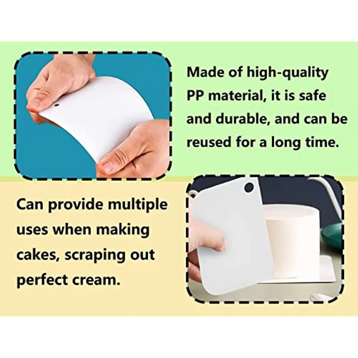 3Pcs Dough Scraper Set Plastic Card Toothed Spatula Cake Scraper Texture Paste Spatula for Kitchen Baking Edge Decorating Cake