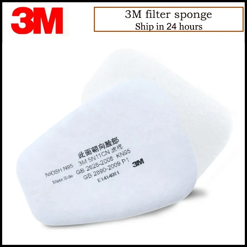 Filtros de algodón para mascarilla antipolvo, filtros reemplazables para pintura y pulverización, 3M, 5N11, 6200/7502/6800, 10 unids/lote por caja