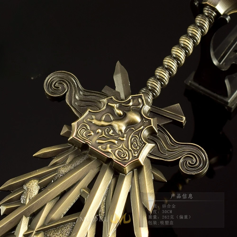 30cm Grafted Blade Greatsword Ring Game Peripheral All Metal Cool Box Toy Samurai Craft Accessorie Ornament Collections Toy Gift