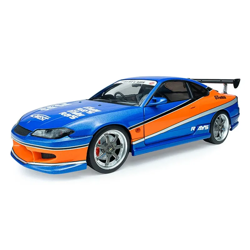 Pre-Sale Solido 1:18 Nissan Silvia S15 Diecast Model Fast & Furious Tokyo Drift Style Blue Orange Livery Collectible Toy Boy Kid - view 2