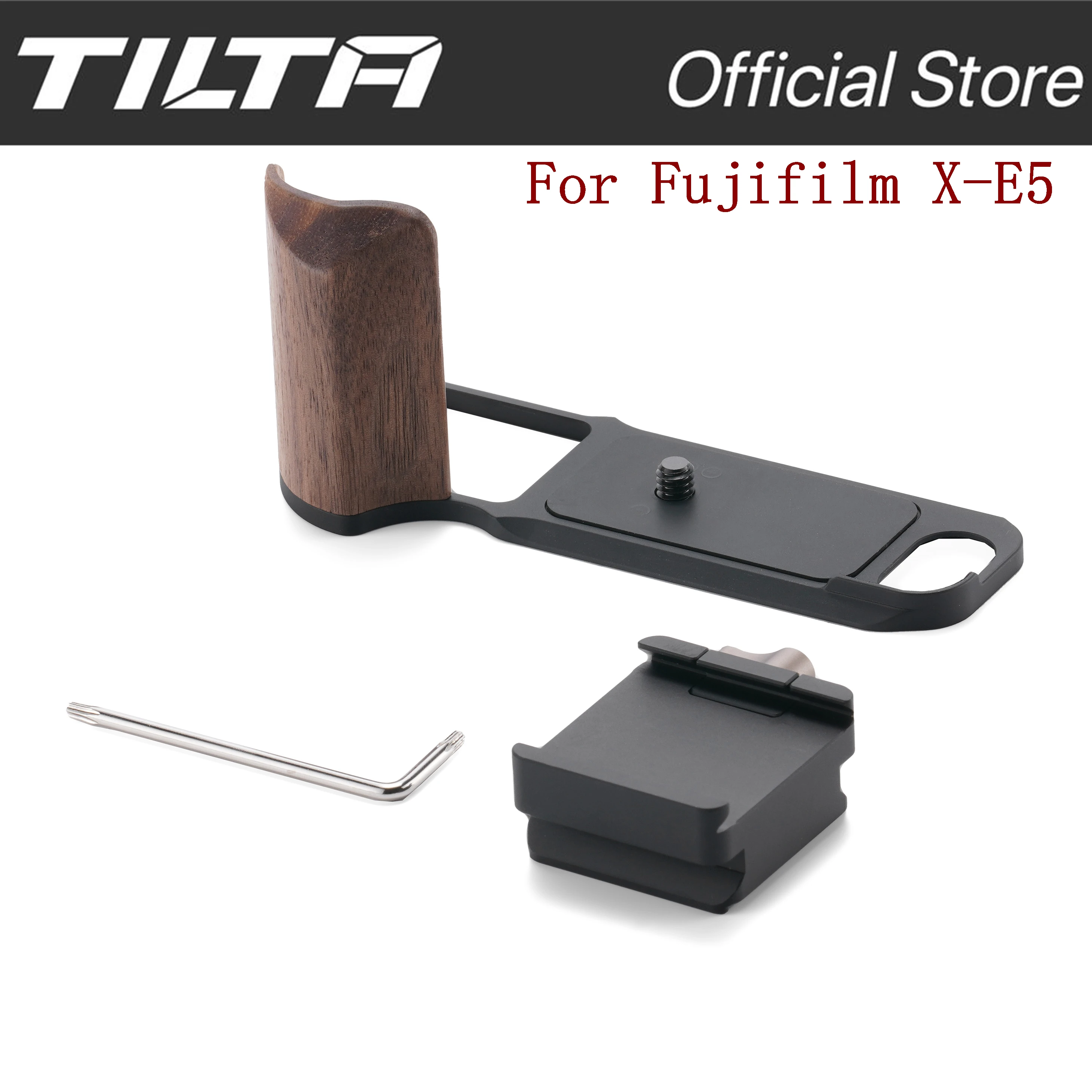 TILTA Voor Fujifilm X-E5 Vintage Camera Kooi Base Kit met Montage Grondplaat Houten Grip 1/4 ARCA Quick Release Plaat TA-T91