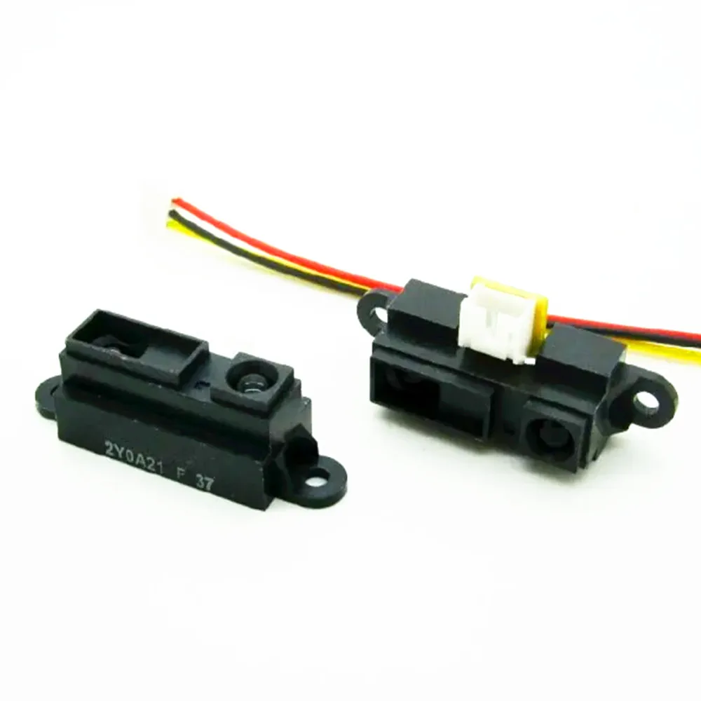 10PCS/LOT GP2Y0A21YK0F 100% NEW 2Y0A21 10-80cm Infrared distance sensor (INCLUDING WIRES )