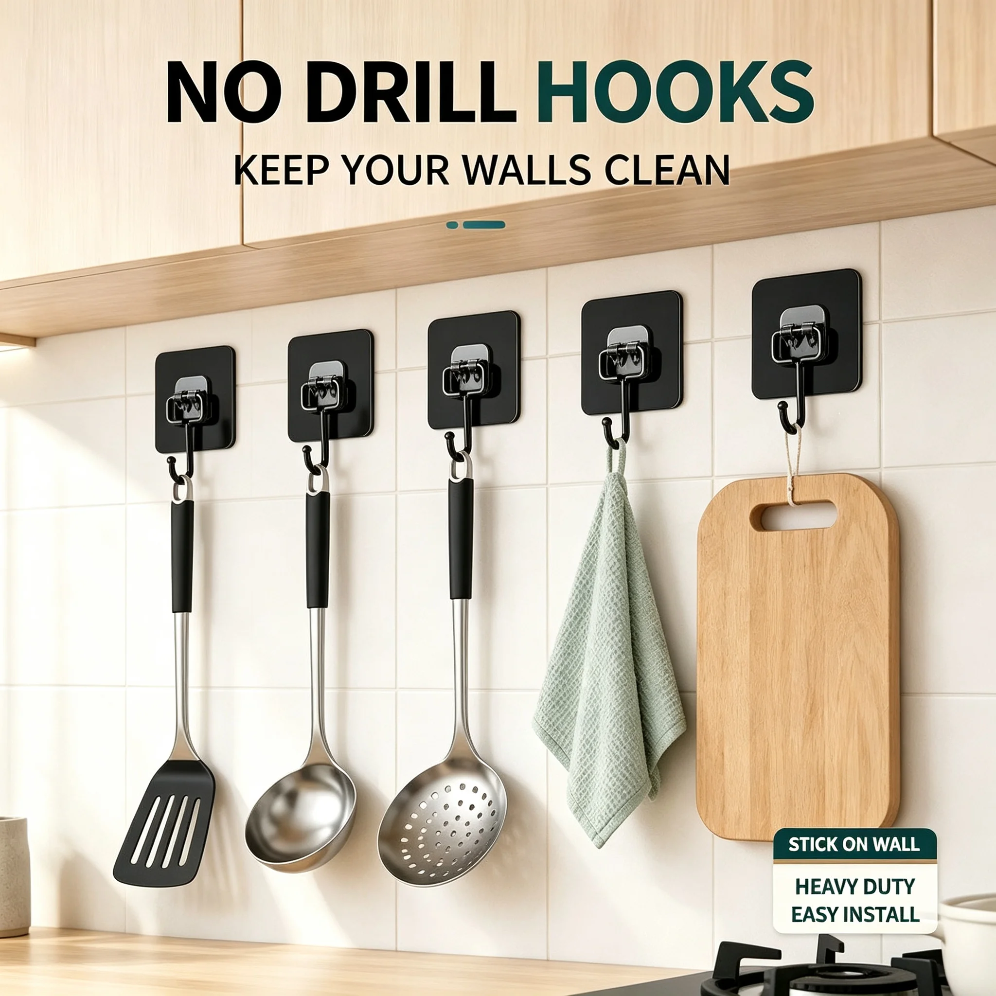 Strong Sticker Waterproof Rotating Hanging Hooks Self Adhesive Wall Door Holder Kitchen Bathroom Storage Organizer