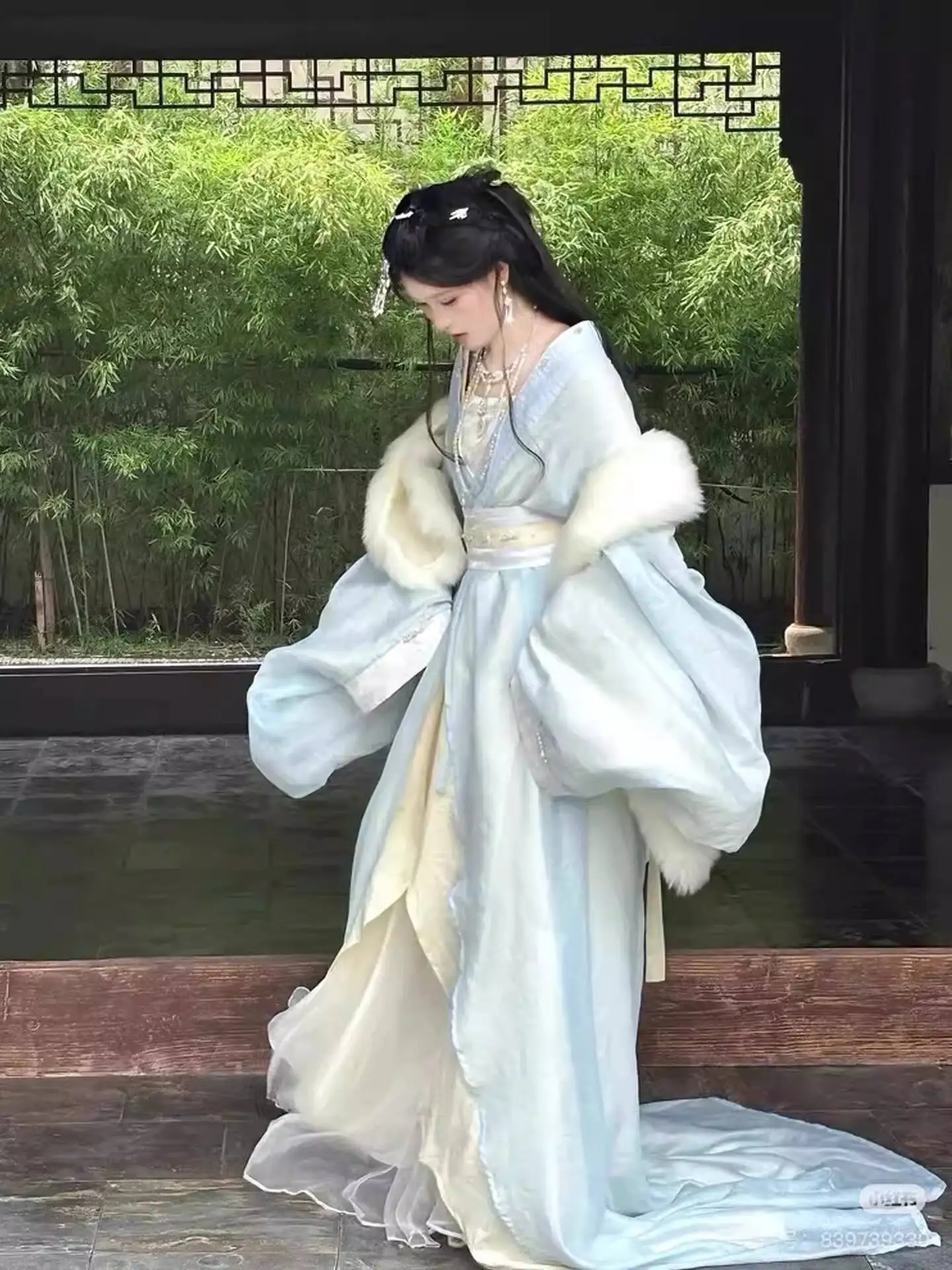 

Новое женское ханьфу «Чилли Сенс» — улучшенный костюм эпохи Войн и мира, ханьфу с хвостом для женщин, для фестивалей, карнавалов, Хэллоуина, косплея