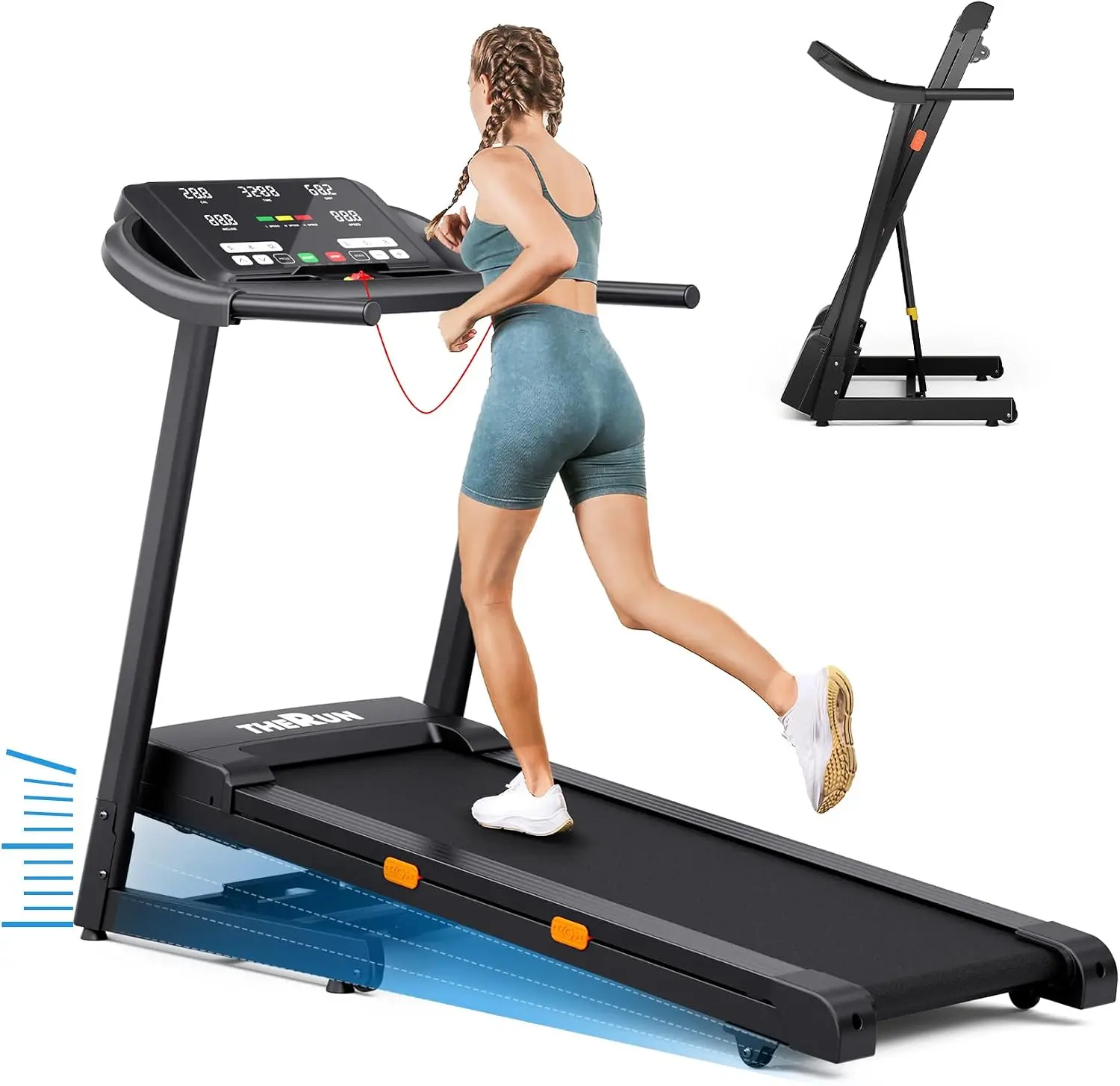 Incline Treadmill Running Treadmill, Wide Belt Treadmills for Home | 12% auto incline, 400lb, 3.0HP, 18