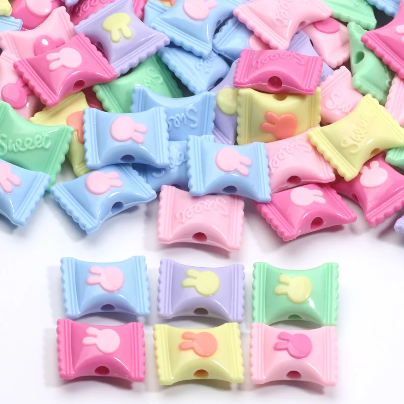 10Pcs Candy Colored Acrylic Loose Beads 17x21mm For DIY Jewelry Making Necklaces Earrings Jewelry Materials