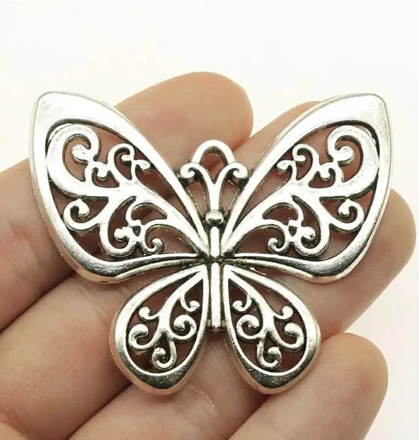 2pcs 50x57mm Alloy Charms Hollow Butterfly Pendant Handmade Jewelry EF3792