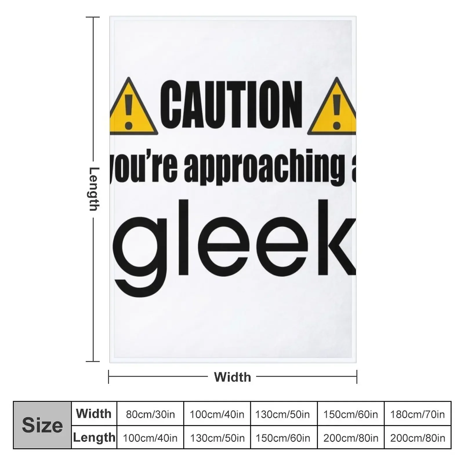 Caution you're approaching a Gleek Throw Blanket Summer Giant Sofa christmas gifts Hairy Blankets