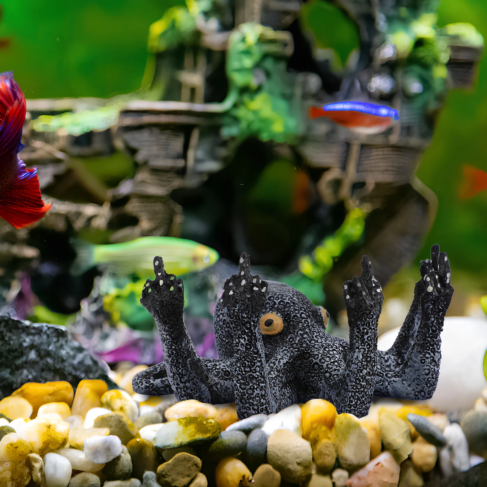 

Octopus Fish Decor Resin Aquarium naments Tabletop Sculpture Home Office Decorations Sculpture for Tank Pet Supplies