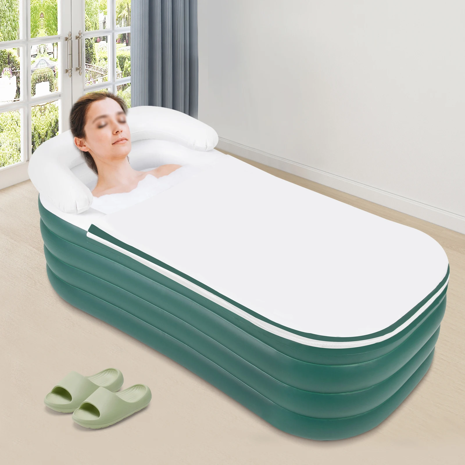 

Foldable Portable Standing Inflatable Bathtub, Unisex Spa Bathtub For Shower Stall Hot Bath And Ice Bath (50.84*32.28*22.44 Inch