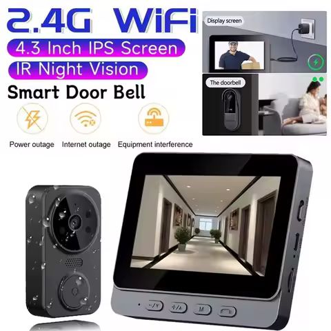 Wireless Video Doorbell Camera Kit - Smart Security with Night Vision, 2.4G WiFi, HD Image, Motion Detection & Cloud Storage